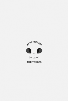 We're here for the treats kosmita alien koszulka damska