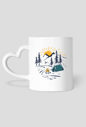 Kubek biały- grafika 3 - Góry, mountains