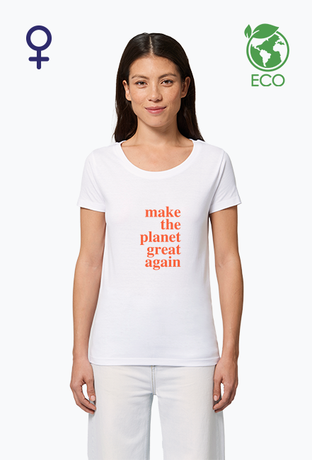 Make the planet grat again - koszulka damska, kolor biały
