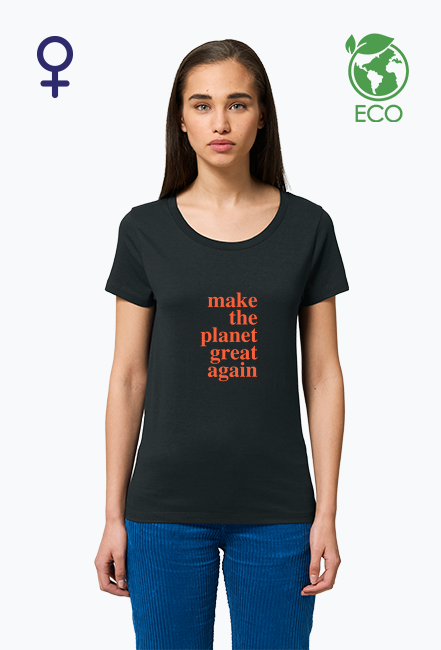 Make the planet grat again - koszulka damska, kolor czarny