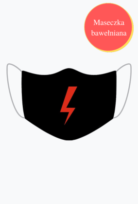 Strajk kobiet - maseczka z błyskawicą