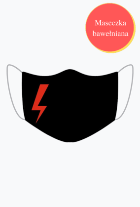 Strajk kobiet - maseczka z błyskawicą na boku