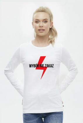 Wybór nie zakaz biała koszulka długi rękaw