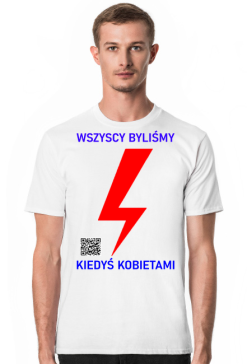 Strajk Kobiet Wszyscy Błyskawica podkoszulek męski z krótkim rękawem przód