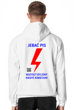 Strajk Kobiet Pis Błyskawica Wszyscy kangurka męska z 2kolorowym kapturem plecy