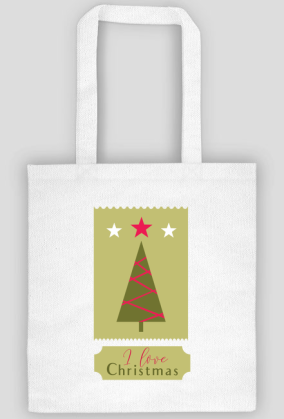 I love Christmas - świąteczna torba - choinka