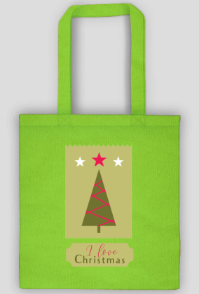I love Christmas - świąteczna torba - choinka