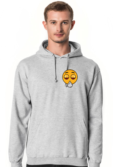 Grey Hoodie SmokingWeed