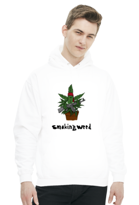 White Hoodie SmokingWeed