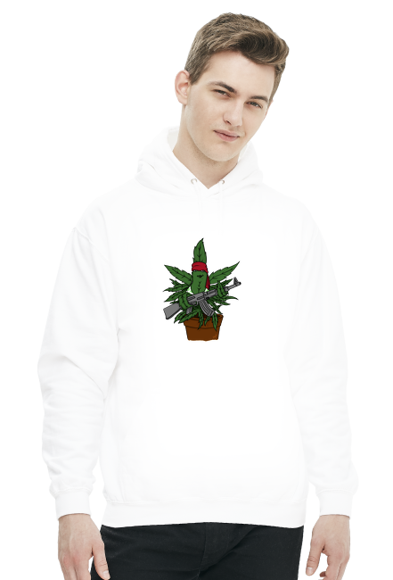 White Hoodie SmokingWeed