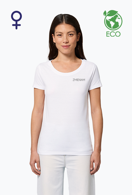 Koszulka damska „Zmieniam Essentials Eco” - biały