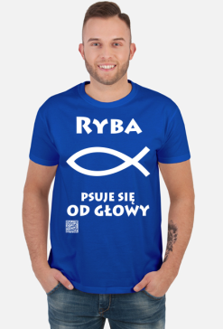 Ryba w. podkoszulek męski krótki rękaw przód