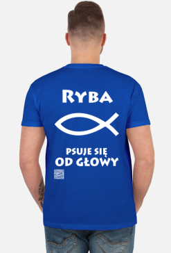 Ryba w. podkoszulek męski krótki rękaw plecy