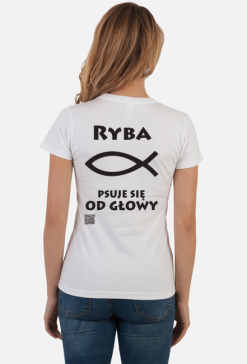 Ryba podkoszulek damski krótki rękaw plecy