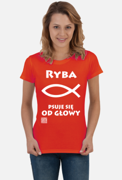 Ryba w. podkoszulek damski krótki rękaw przód