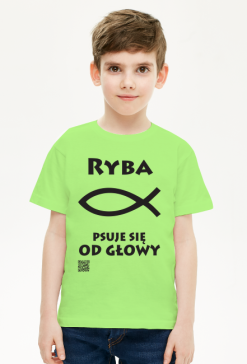 Ryba podkoszulek chłopięcy z krótkim rękawem przód