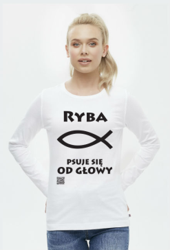 Ryba podkoszulek damski długi rękaw przód