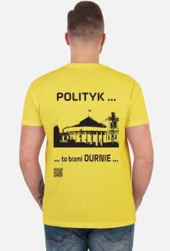 Polityk podkoszulek męski z krótkim rękawem plecy
