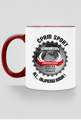 Rowerowy Kubek "Ćpam Sport ale... najpierw Kawa"