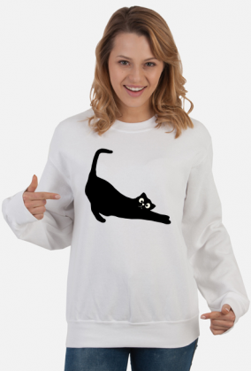 bluza z czarnym kotem