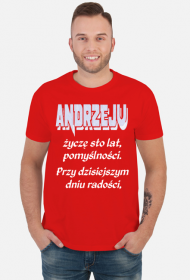 KOSZULKA MĘSKA ,,ŻYCZENIA DLA ANDRZEJA,,
