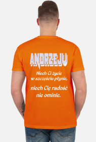 KOSZULKA MĘSKA ,,ŻYCZENIA DLA ANDRZEJA,,