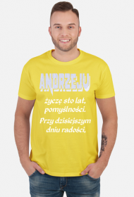 KOSZULKA MĘSKA ,,ŻYCZENIA DLA ANDRZEJA,,