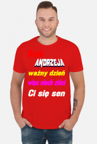 KOSZULKA MĘSKA ,,ŻYCZENIA DLA ANDRZEJA,,