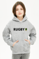 Bluza z kapturem Rugby v1 szara dziewczynka