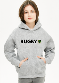 Bluza z kapturem Rugby v1 szara dziewczynka