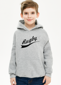 Bluza z kapturem Rugby v2 szara/czerwona/niebieska chłopiec