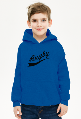 Bluza z kapturem Rugby v2 szara/czerwona/niebieska chłopiec