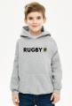 Bluza z kapturem Rugby v1 szara chłopiec