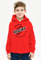 Bluza z kapturem Gram w rugby v1 szara/czerwona/niebieska chłopiec