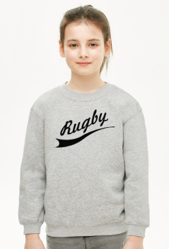 Bluza Rugby v2 szara/czerwona/niebieska dziewczynka