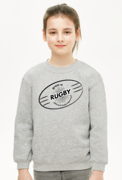 Bluza Gram w rugby v2 szara/czerwona/niebieska dziewczynka