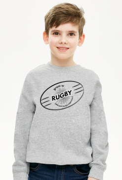 Bluza Gram w rugby v2 szara/czerwona/niebieska chłopiec