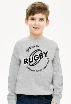Bluza Gram w rugby v1 szara/czerwona/niebieska chłopiec
