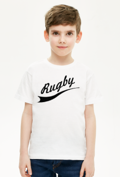 Koszulka Rugby v2 biała/zielona/czerwona chłopiec