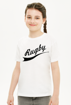 Koszulka Rugby v2 biała/zielona/czerwona dziewczynka