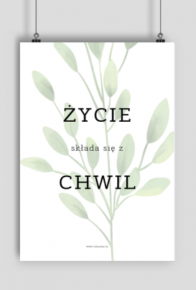 Życie składa się z chwil - Typografia roślinna