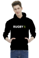 Bluza z kapturem Rugby v1 czarna męska