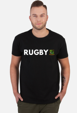 Koszulka Rugby v1 czarna/granatowa/zielona męska