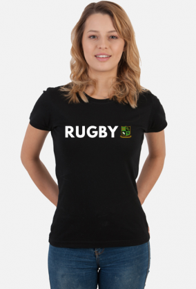 Koszulka Rugby v1 czarna damska