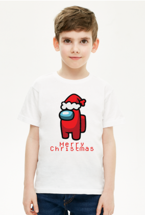 Among Us na święta - koszulka dziecięca dla gracza na prezent