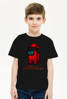 Among Us na święta - koszulka dziecięca dla gracza na prezent