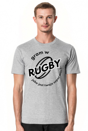 Koszulka Gram w rugby v2 biała/szara męska