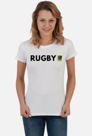 Koszulka Rugby v2 biała/różowa/zielona damska