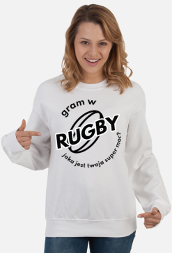 Bluza Gram w rugby v2 biała/szara damska