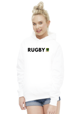 Bluza z kapturem Rugby v1 biała/szara damska
